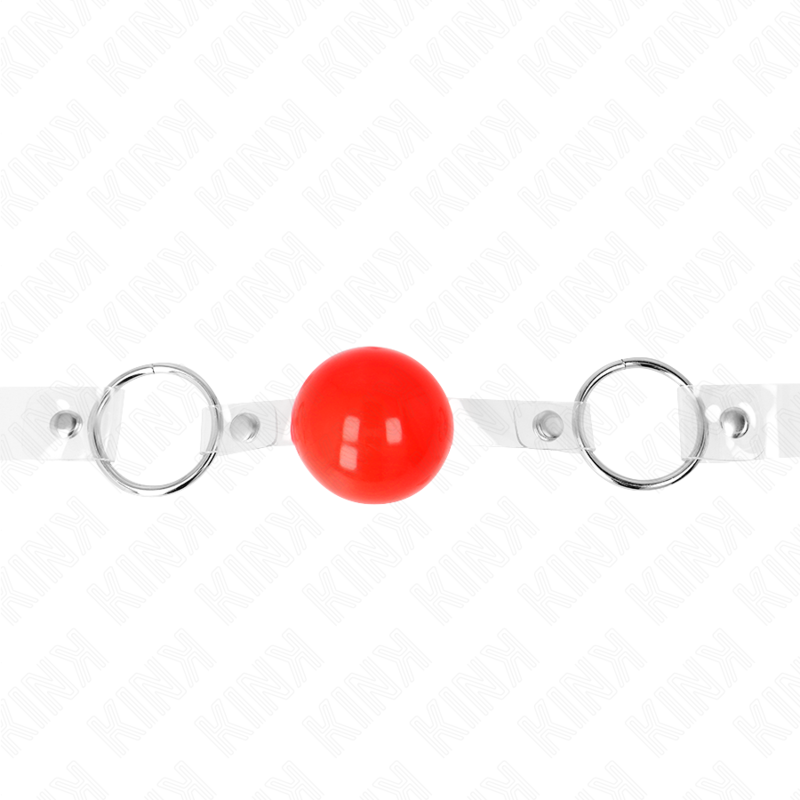 KINK röd transparent PVC boll gag 4 cm justerbar