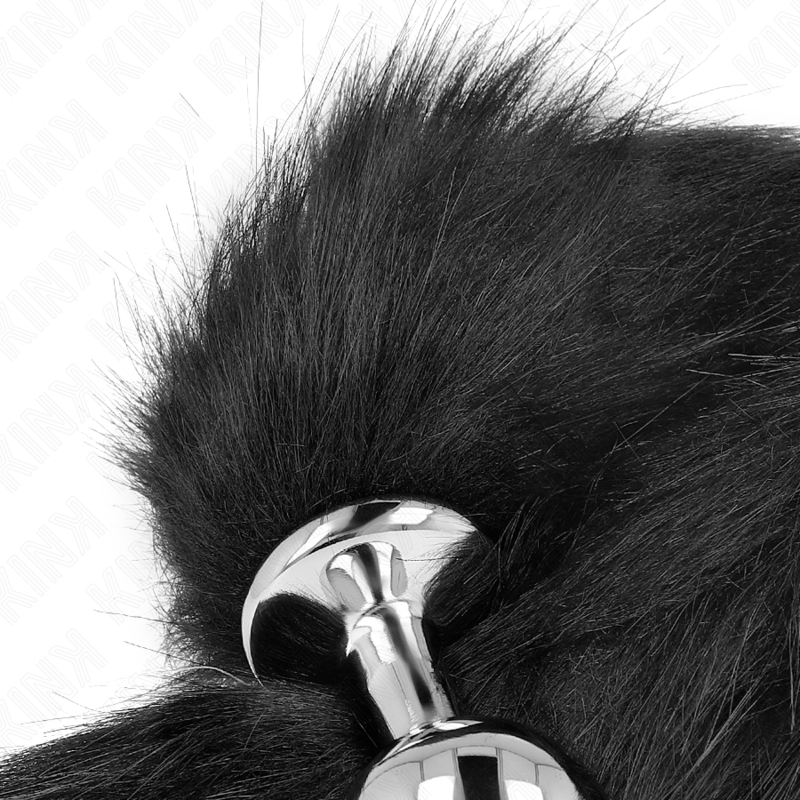 KINK - ANAL PLUG SIZE M 8 X 3.5 CM MED SYNTHETISK SVANS 40 CM SVART