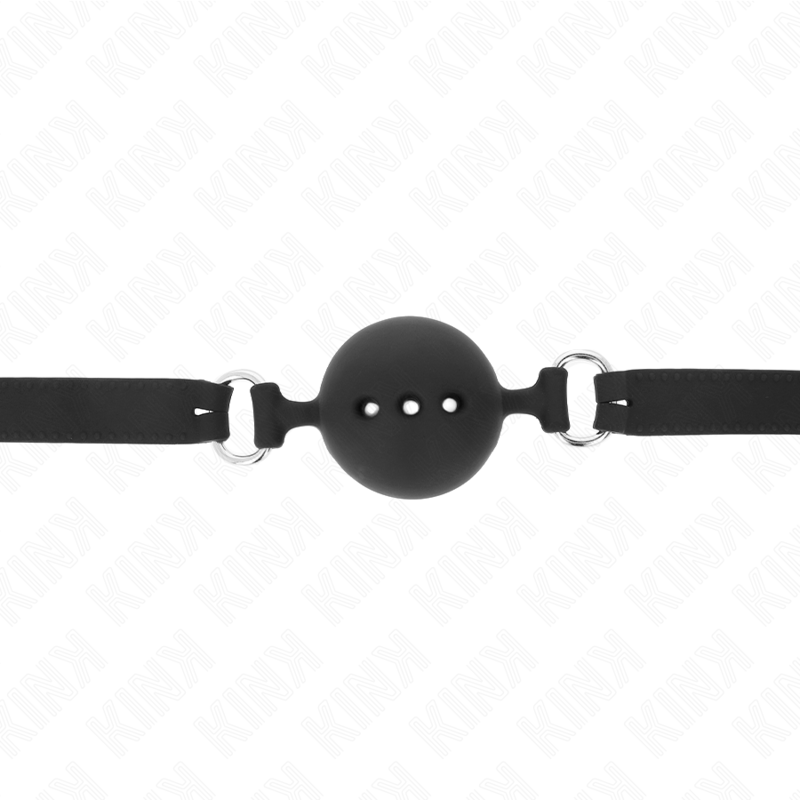 KINK - Full silikon gag 55 x 2 cm med 4,5 cm bollstorlek M svart justerbar 35-51 cm