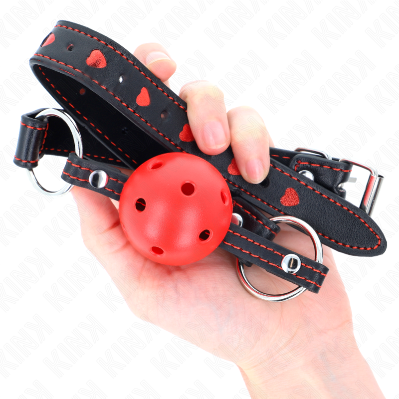 KINK Hollow Hard Red Ball Gag 65 x 2.5 cm