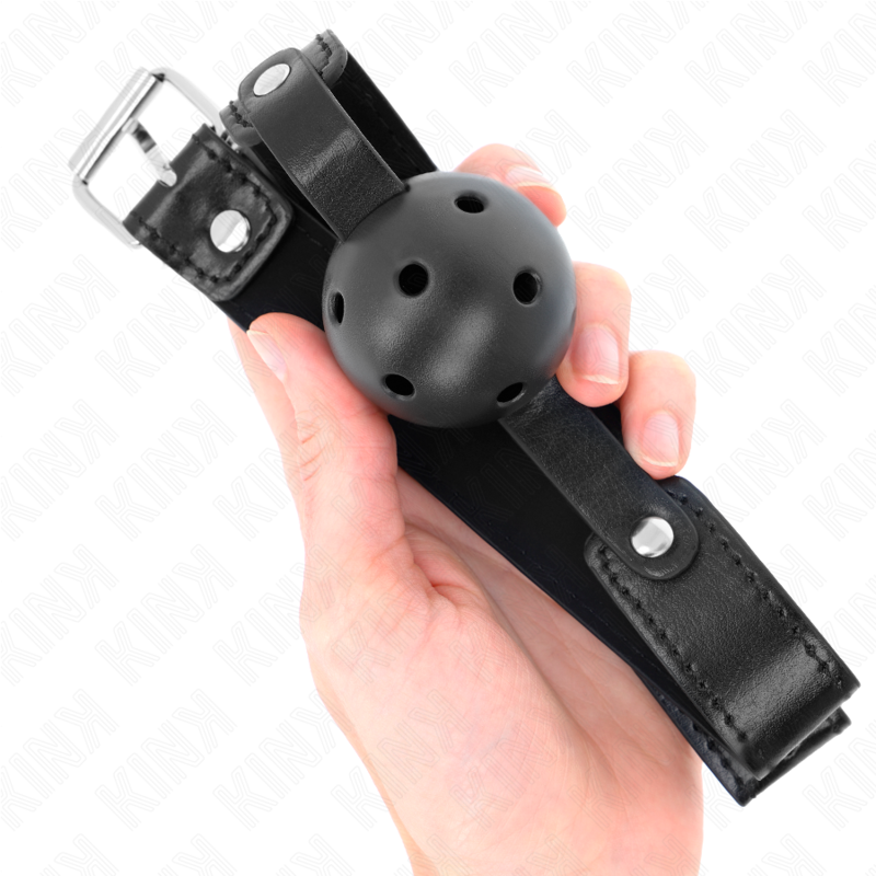 Svart andningsbar boll gag 4.5 cm från KINK