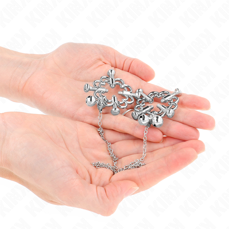 KINK - Metallblomma Nipple Clamps med Kedja