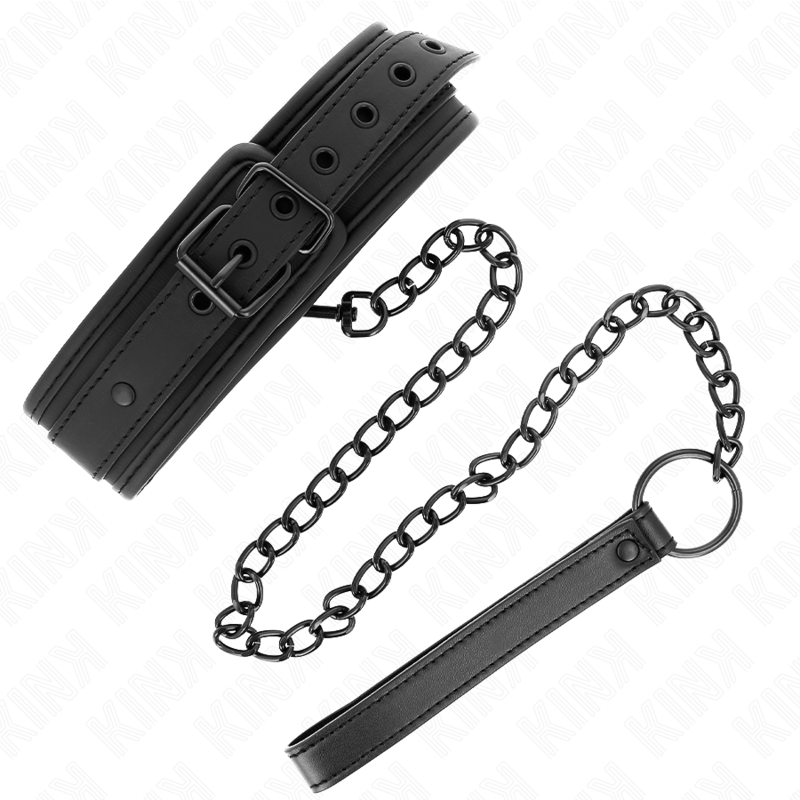 KINK - Neopren Bondagehalsband Modell 1 med Bälte 78 cm Justerbart 37,5 x 49,5 cm