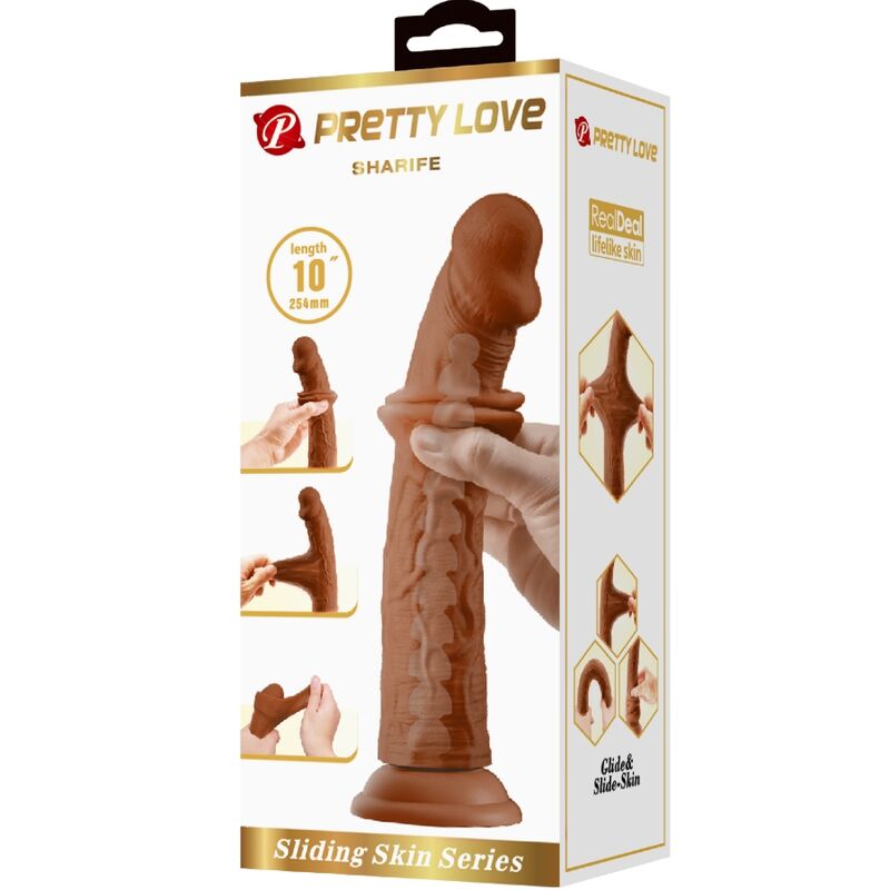 PRETTY LOVE Sharife realistisk dildo 25 cm brun
