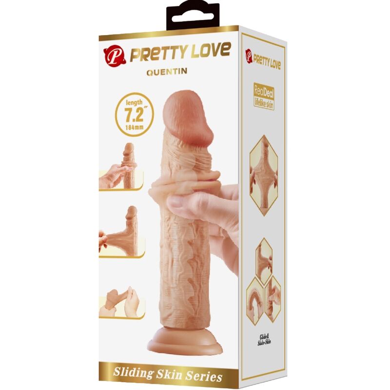 PRETTY LOVE - QUENTIN REALISTISK DILDO 18 CM KÖTTFÄRGAD