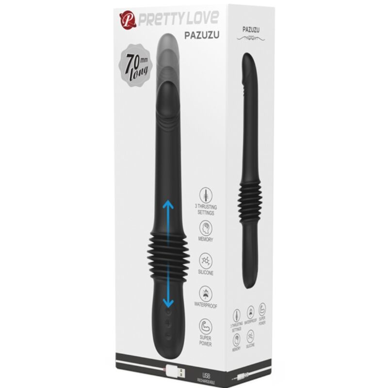 PRETTY LOVE Pazuzu vibrator i svart med 3 thrust-lägen