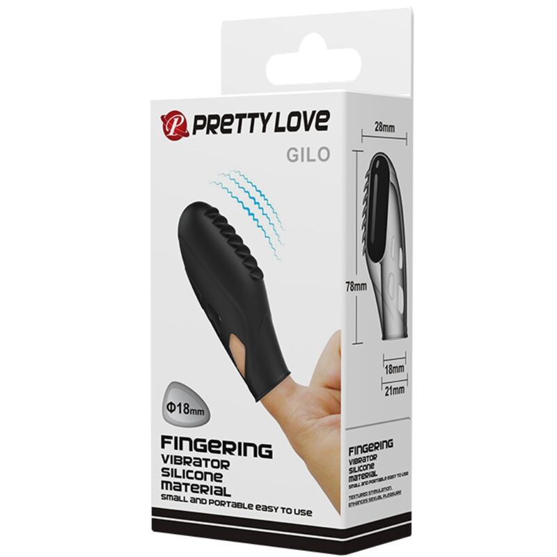 PRETTY LOVE - GILO SILIKONFINGER VIBRATOR SVART