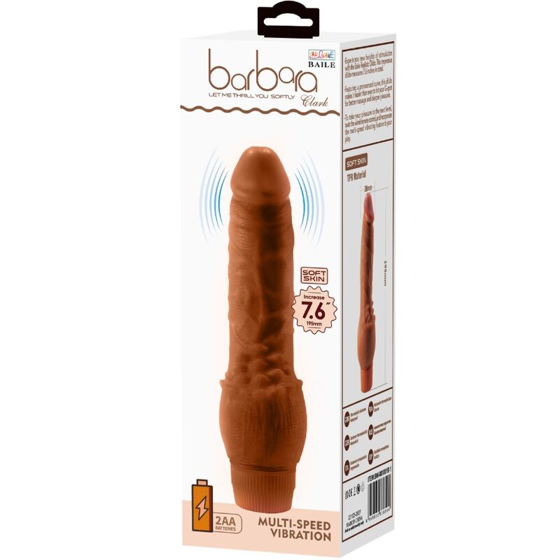 BAILE Barbara realistisk vibrator 19,5 cm mulatto