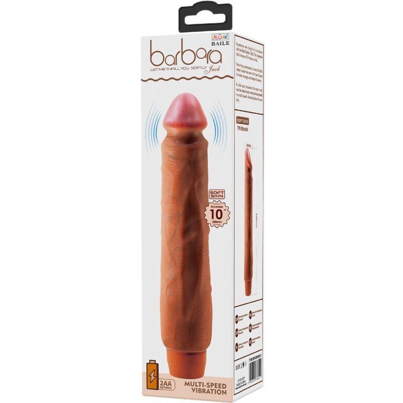 BAILE JACK realistisk vibrator 26 cm mulatto
