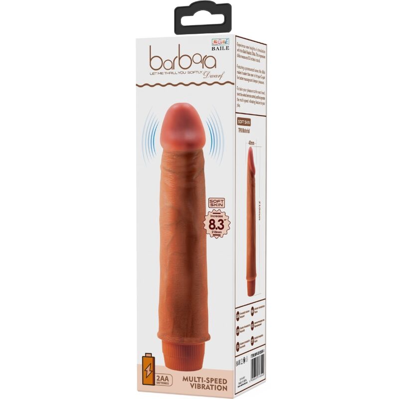 BAILE Dvärg Realistisk Vibrator 21 cm Mulatto