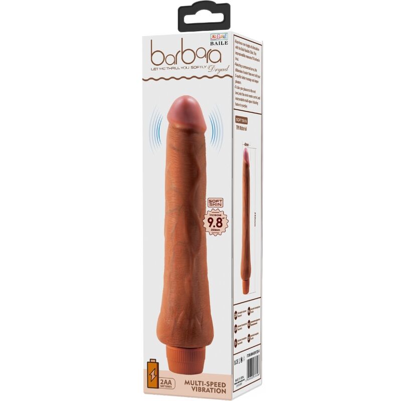 BAILE Dryad realistisk vibrator 25 cm mulatto