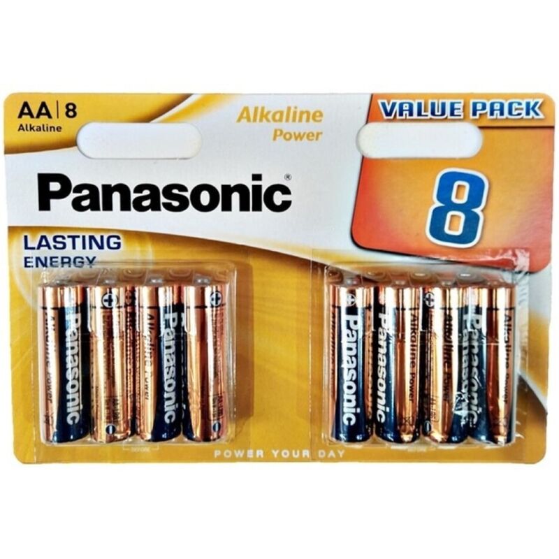 PANASONIC BRONZE ALKALINE AA BATTERY LR6 BLISTER*8