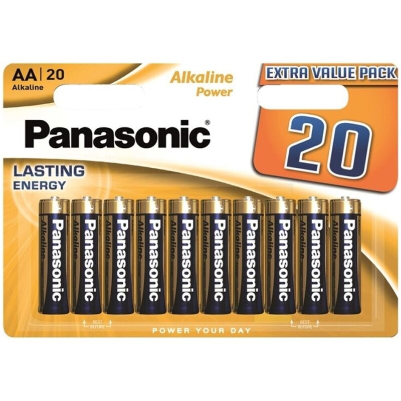 PANASONIC BRONZE ALKALINE AA BATTERY LR6 BLISTER*20