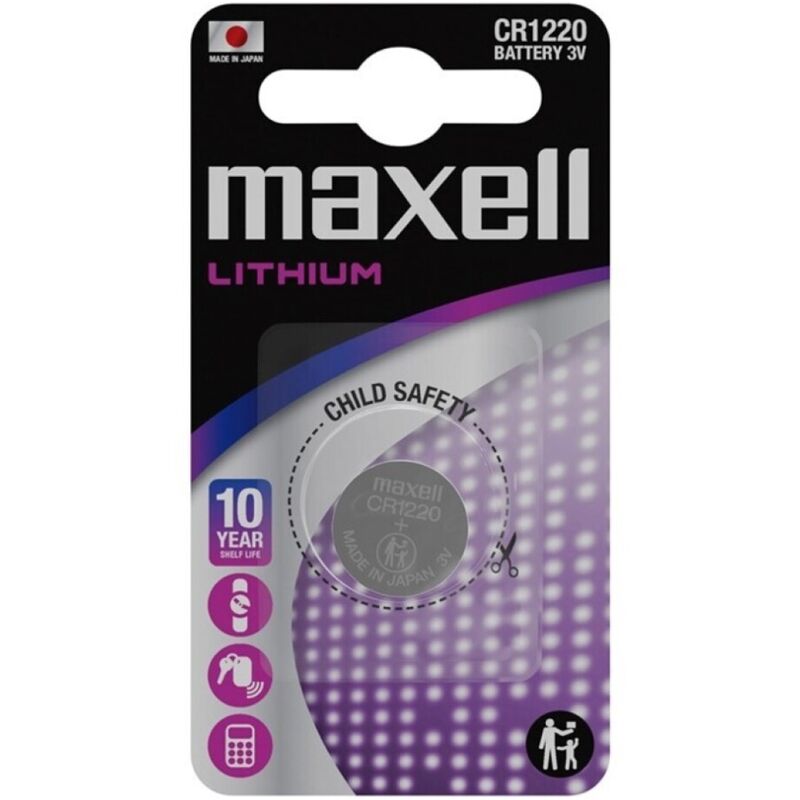 MAXELL CR1220 3V lithiumknappbatteri i blisterförpackning