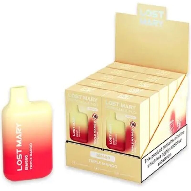 LOST MARY - BM600 NICOTINE VAPER 2% ENKELTRÄD TRIPLE MANGO