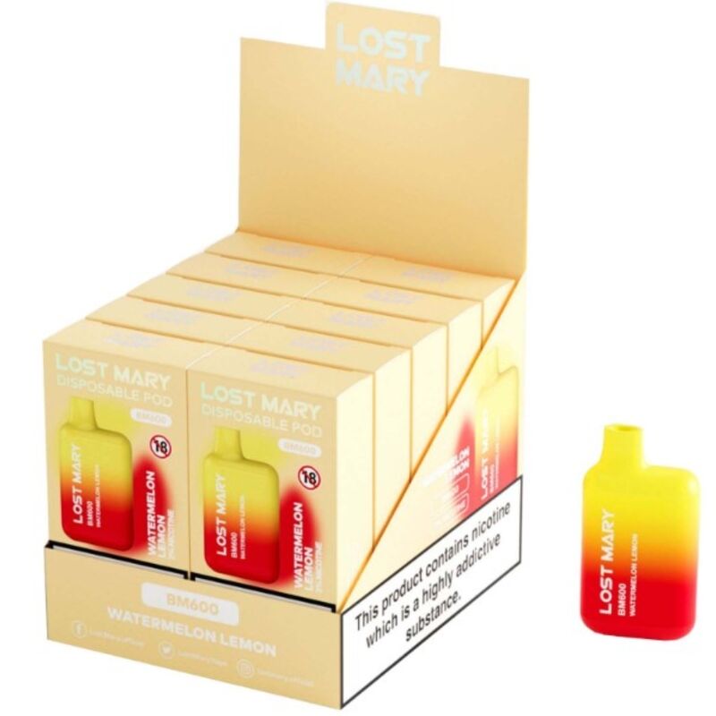 Engångs e-cigarett LOST MARY BM600 med vattenmelon och citron