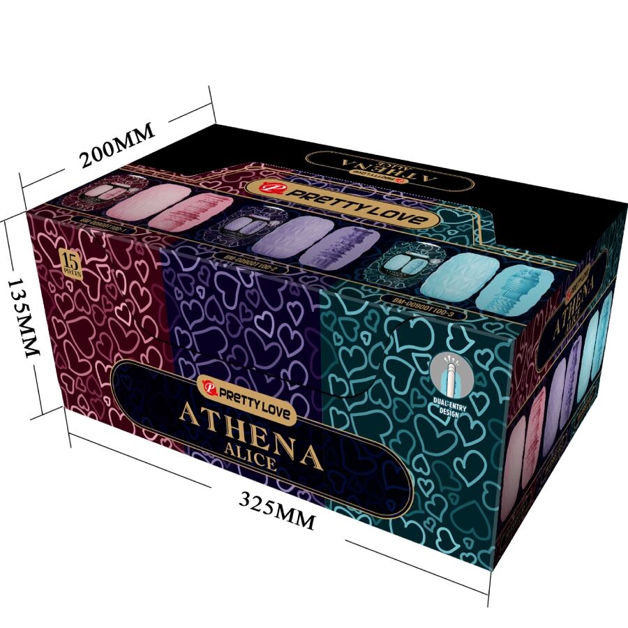 Pretty Love ATHENA Egg Stroker med tre olika tunnlar