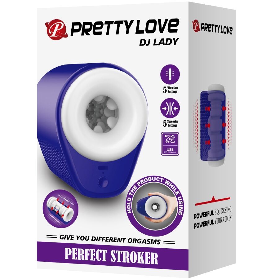 PRETTY LOVE DJ LADY manlig masturbator med vibrationer i lila