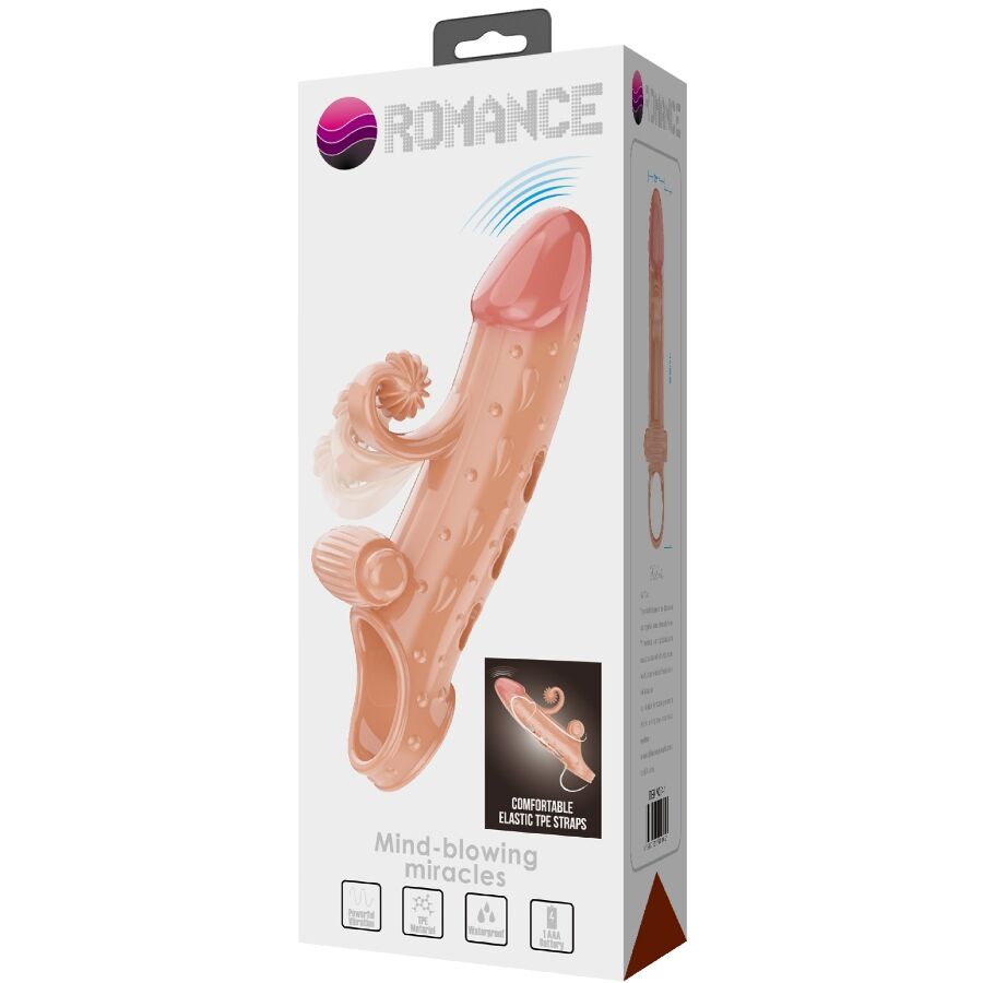 ROMANCE MC64 vibrerande penis sleeve i naturlig färg