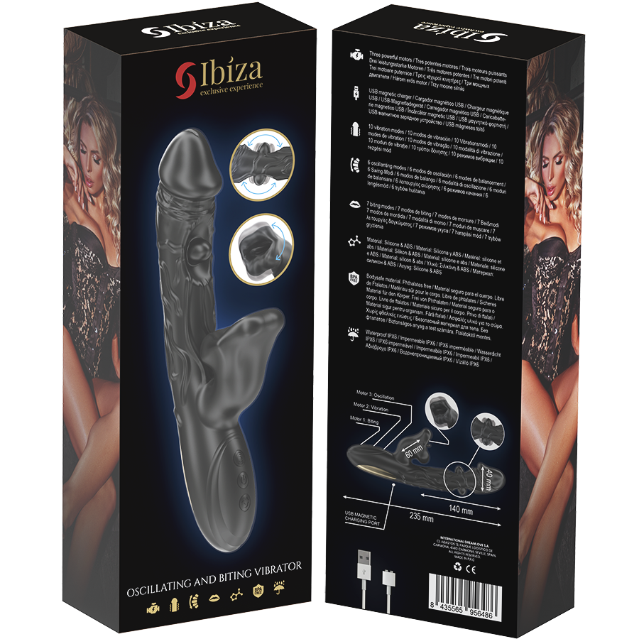 IBIZA - Vibrator och klitorisstimulator med bett- och rotationseffekt