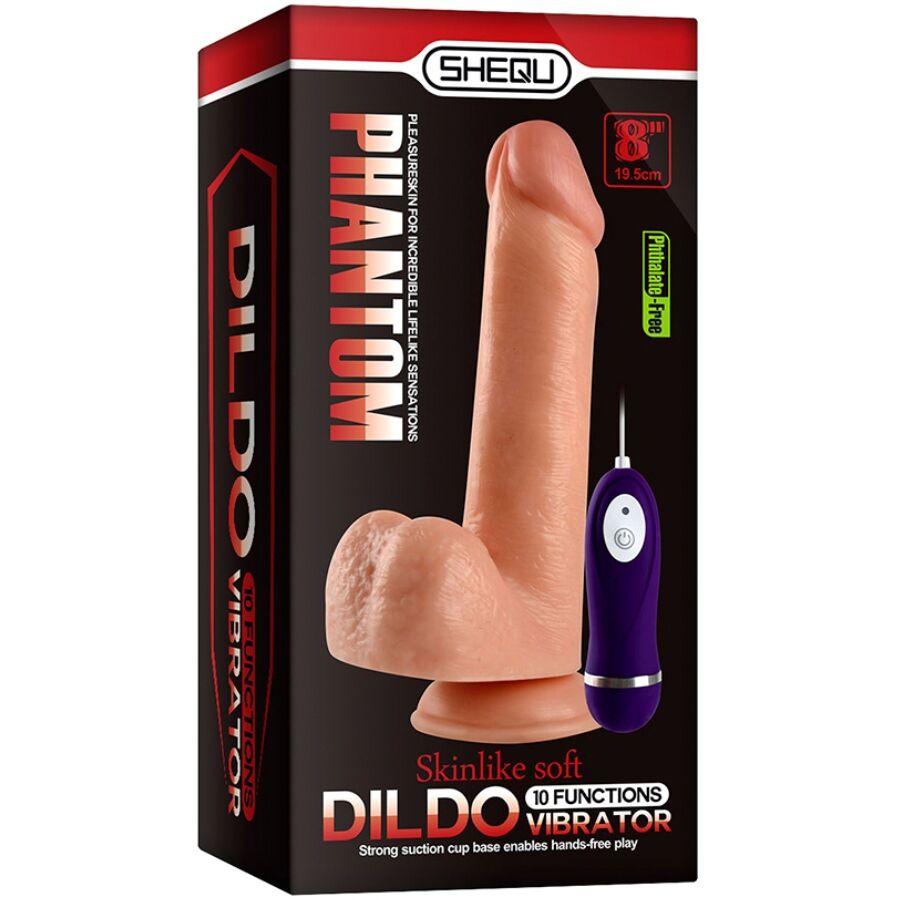 SHEQU vibrerande dildo med fjärrkontroll 20 cm