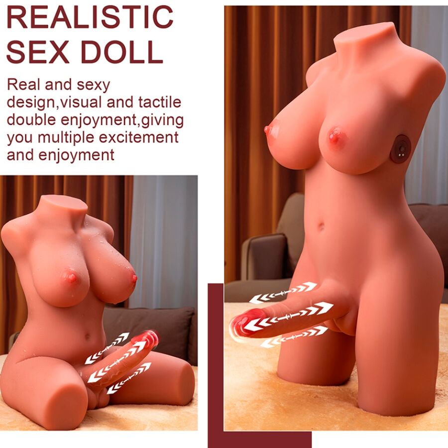 XISE Miah Lady Boy kvinnlig torso med dildo och vibration 55 cm