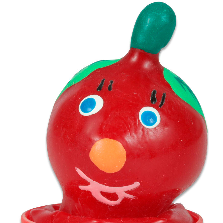 Handmålade novelty kondomer i tomatdesign