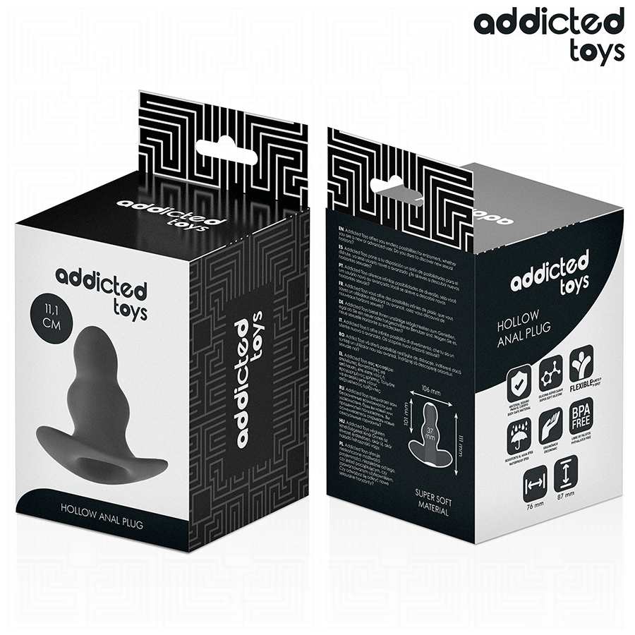 Addicted Toys ihålig anal plug i silikon, storlek L 11.1 cm