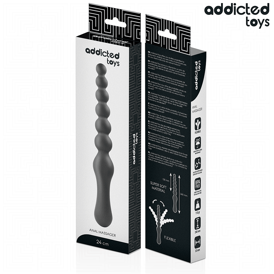 ADDICTED TOYS Double Anal Massager i silikon, 24 cm