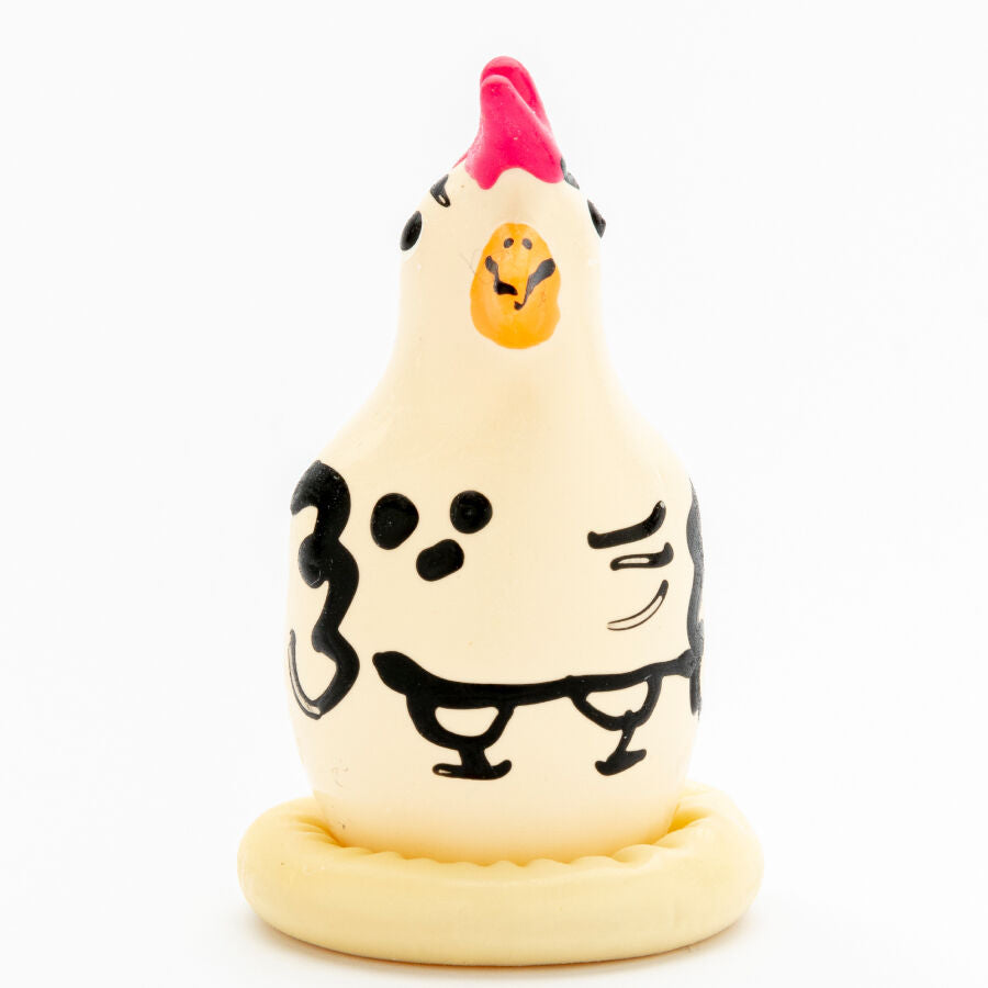 Handmålade novelty-kondomer Cocky Rooster