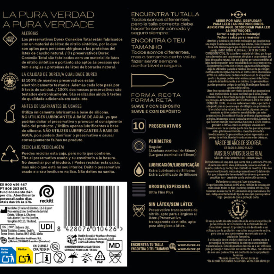 Durex Total Connection XL Ultra Fin Plus Latexfri kondomer 10 enheter