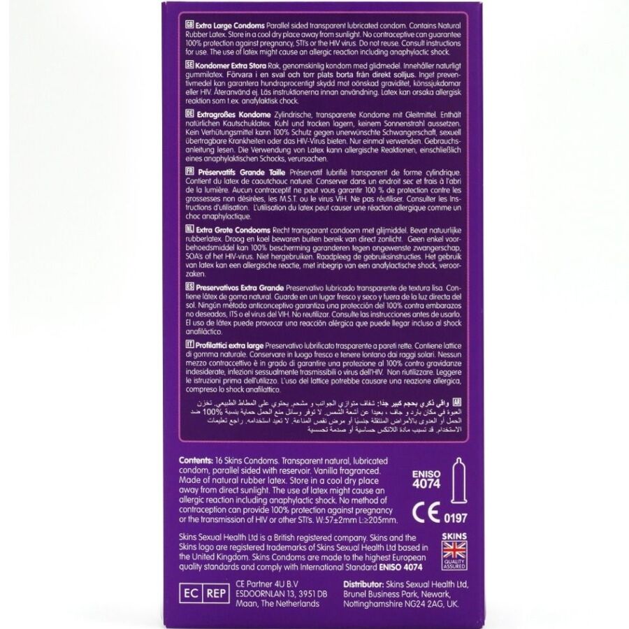 SKINS Extra Large Premium Kondomer 16-pack