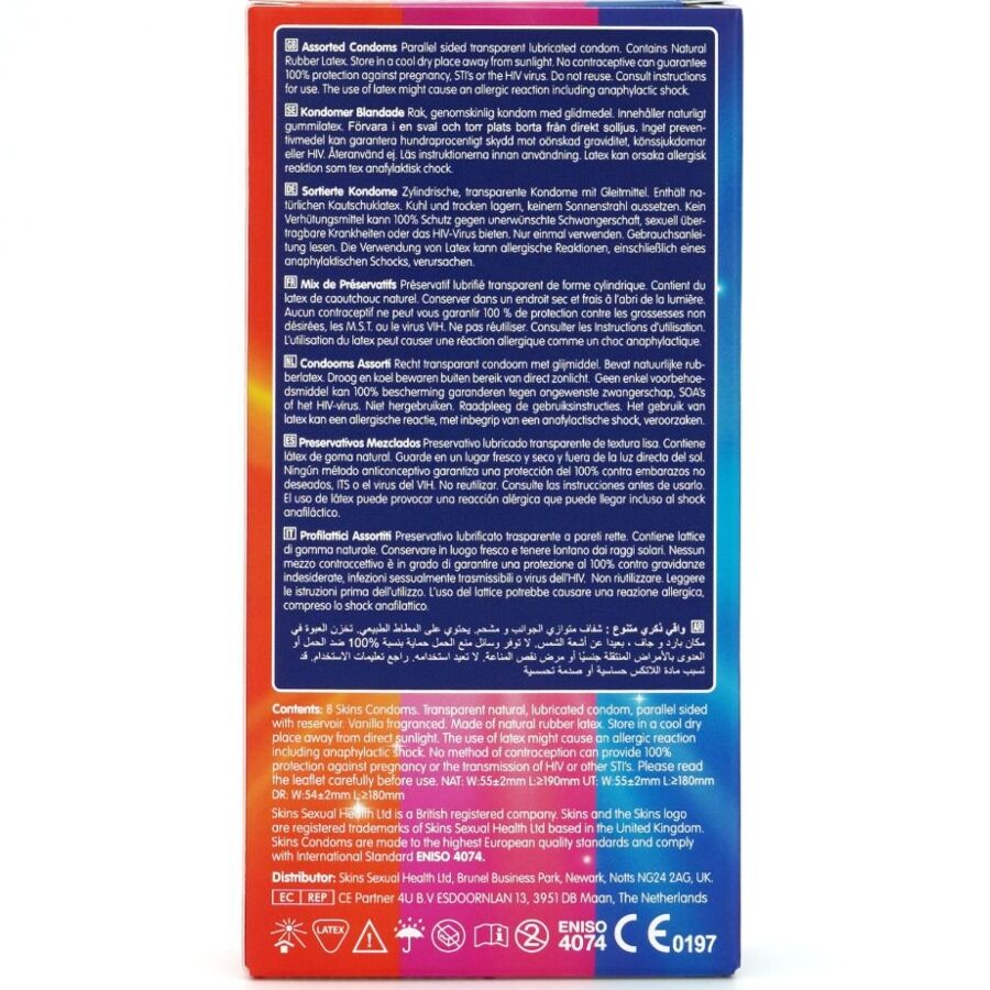 Skins assorterade premiumkondomer i 8-pack