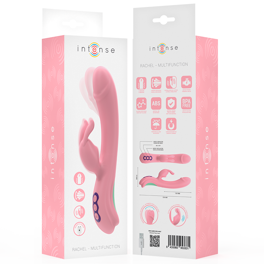 RACHEL Rabbit Vibrator med 5 vibrationslägen i rosa