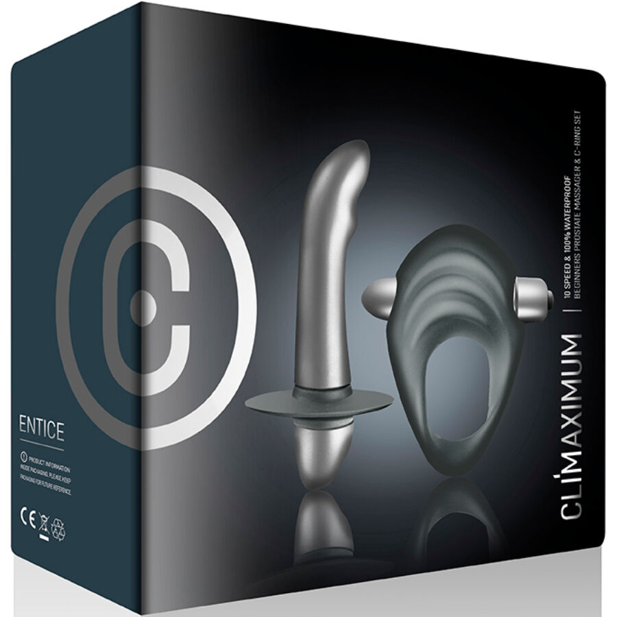 CLIMAXIMUM Entice Kit med cock ring och prostata vibrator