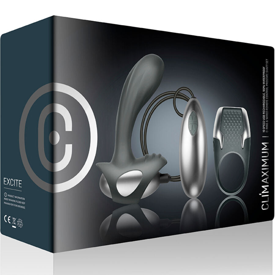 CLIMAXIMUM Excite Kit med cock ring och prostata massager