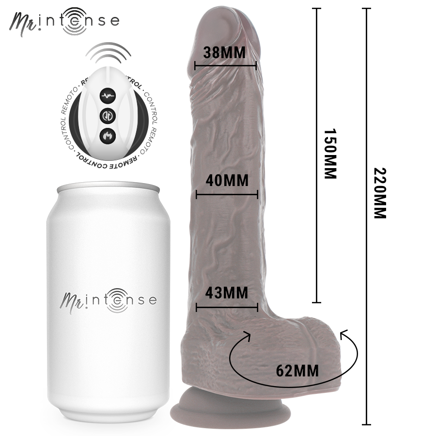 MR INTENSE MATT realistisk dildo med vibration och fjärrkontroll