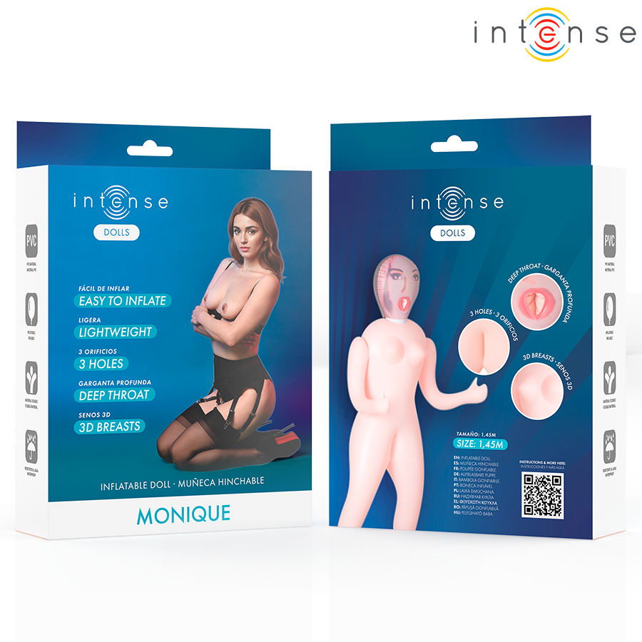 INTENSE DOLLS - MONIQUE INFLATABLE DOLL MED TRE ÖPPNINGAR