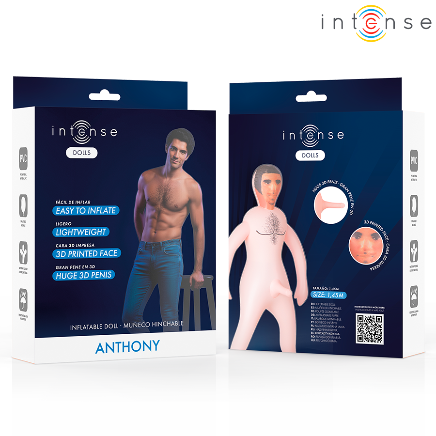 INTENSE DOLLS - ANTHONY INFLATABLE DOLL MED 3D PENIS