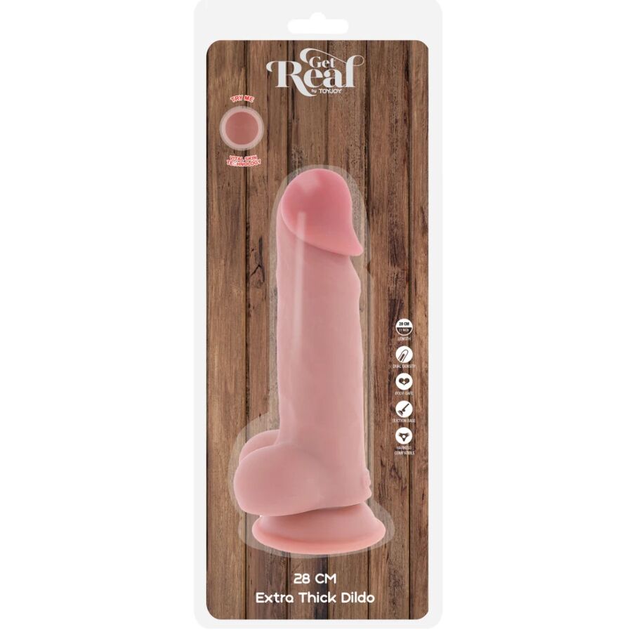Get Real Deluxe realistisk penis med testiklar 28 cm