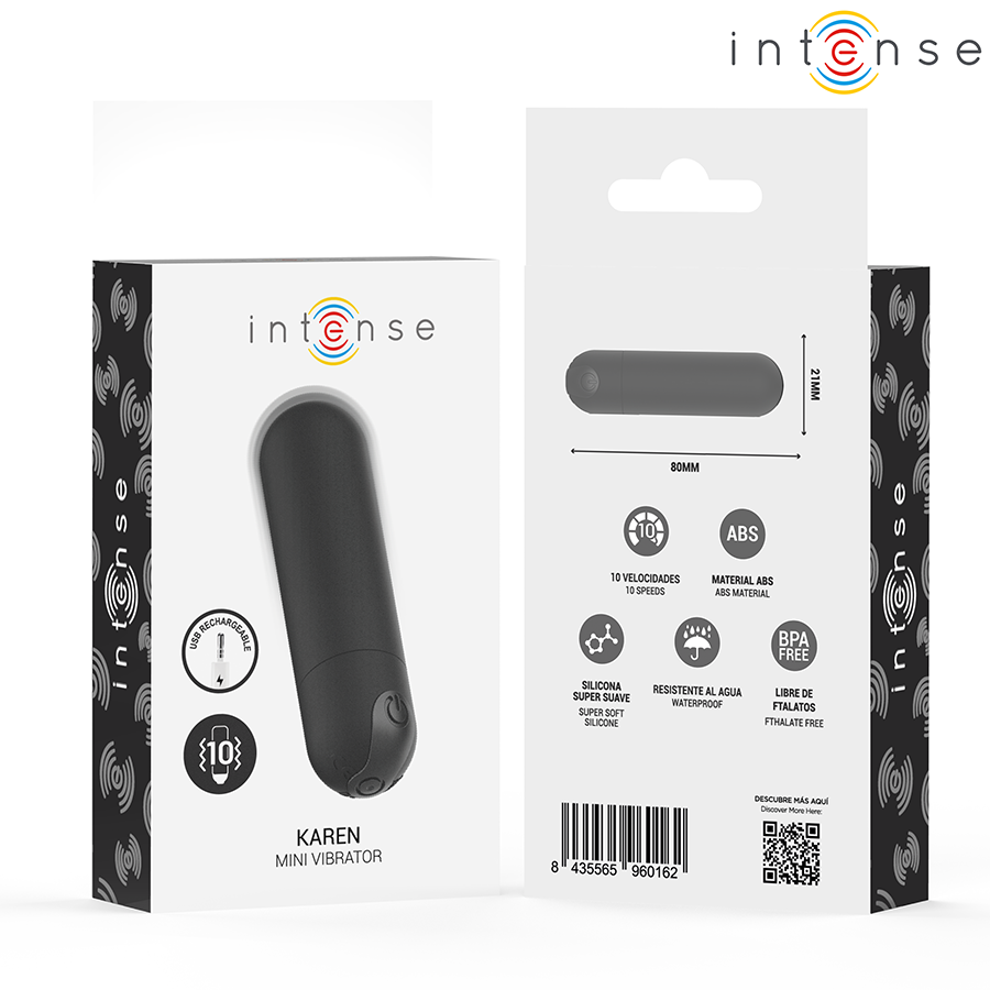 INTENSE Karen Mini Återladdningsbar Vibrator i svart