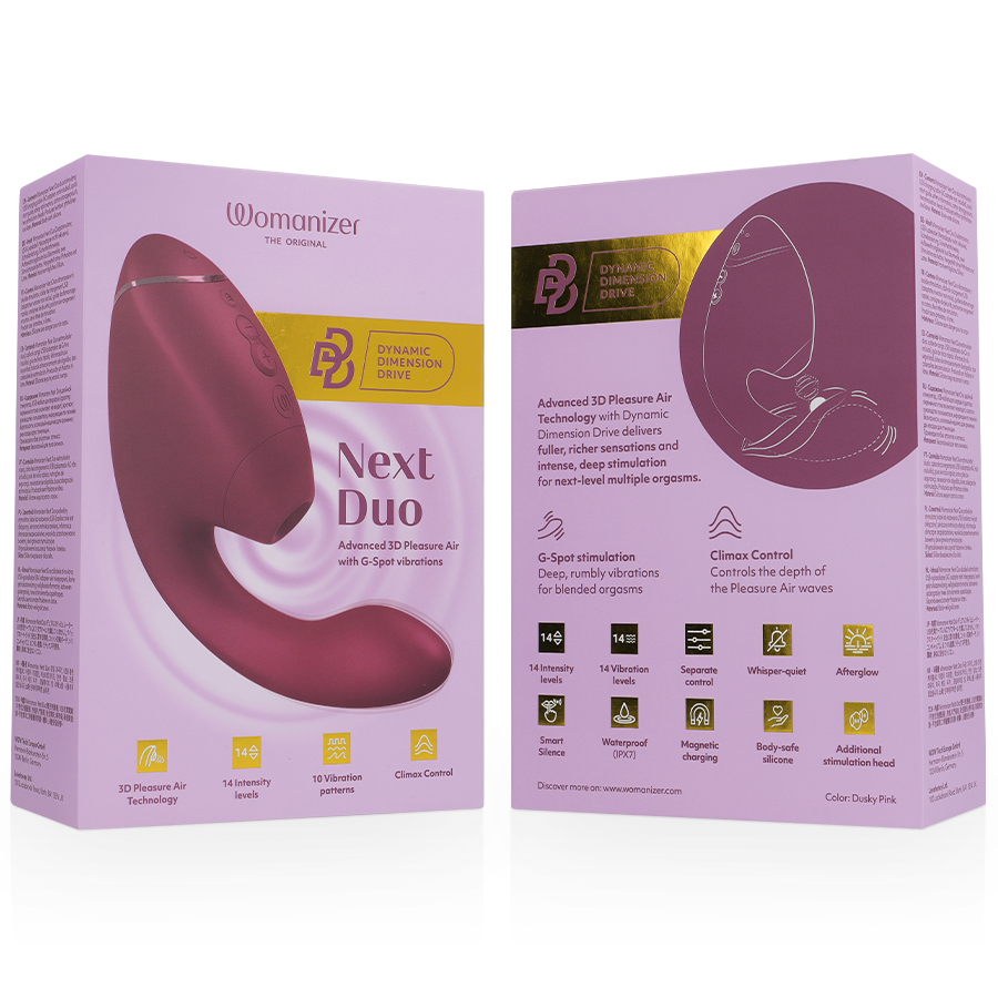 Womanizer Duo Next Dual Klitorisstimulator och G-punktsstimulator i dusky pink