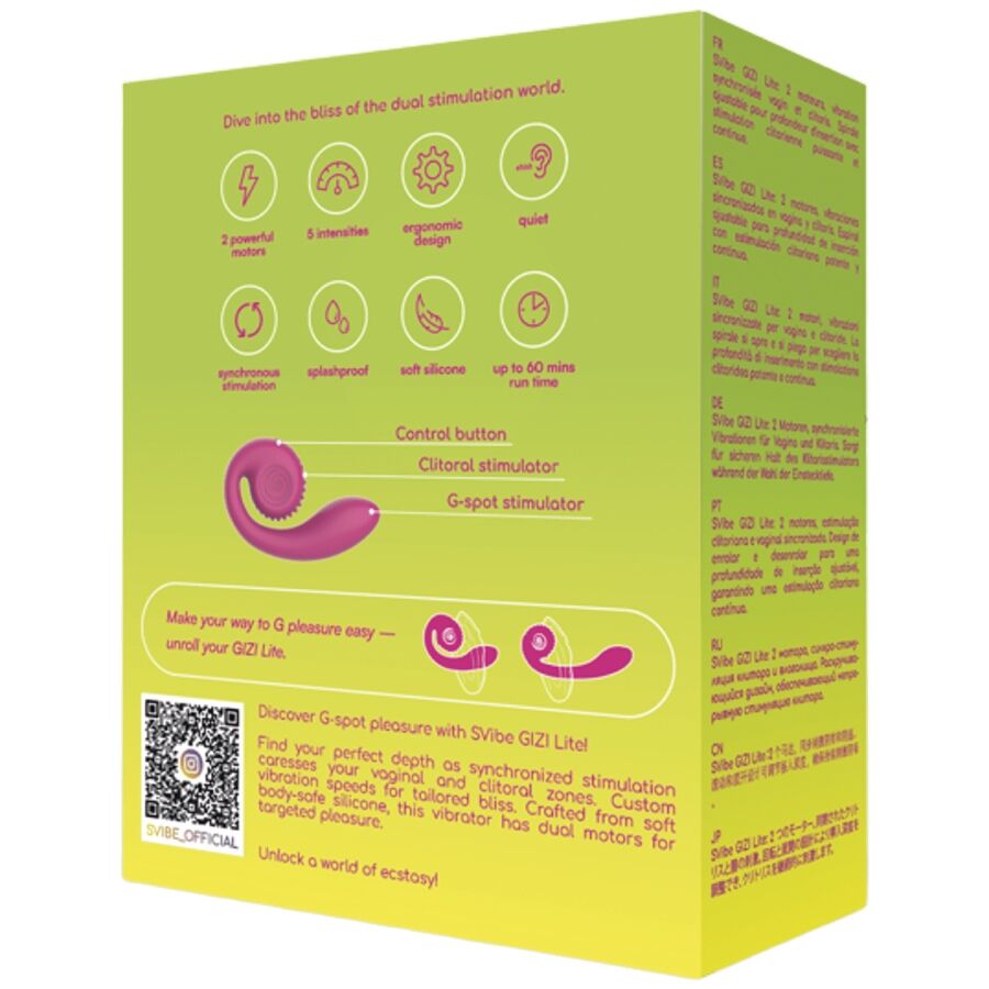 SNAIL VIBE GIZI LITE dual G-punkts och klitoral vibrator i rosa