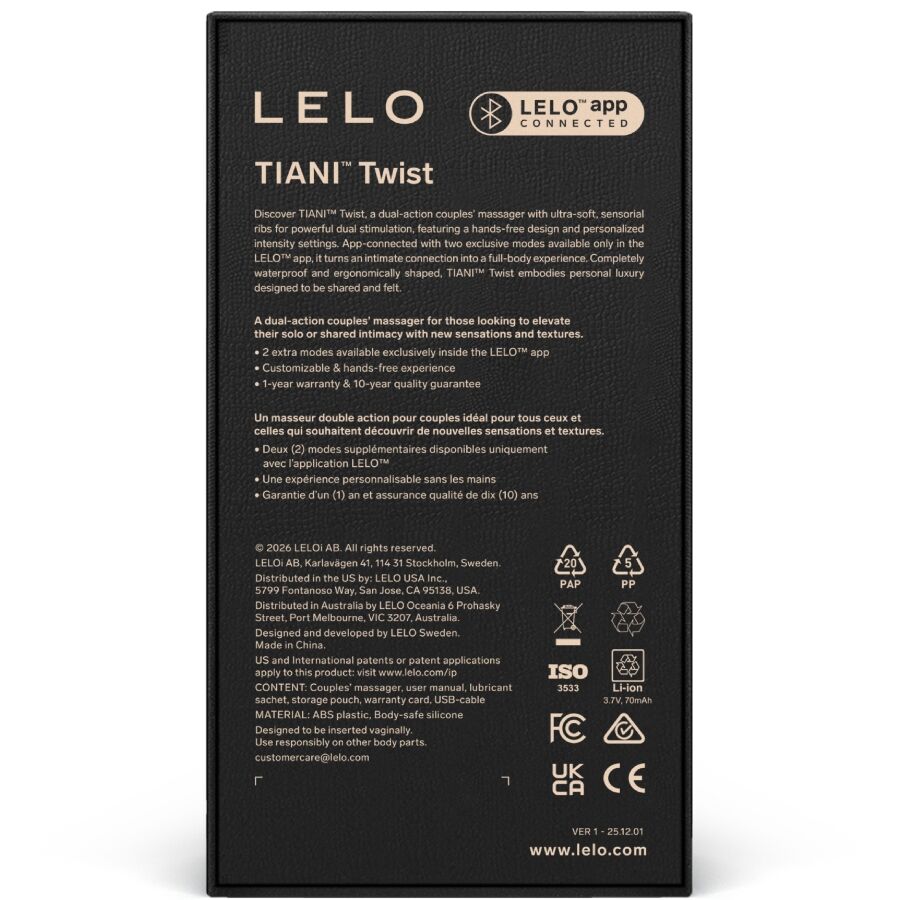 LELO - TIANI TWIST COUPLES VIBRATOR SOFT PINK
