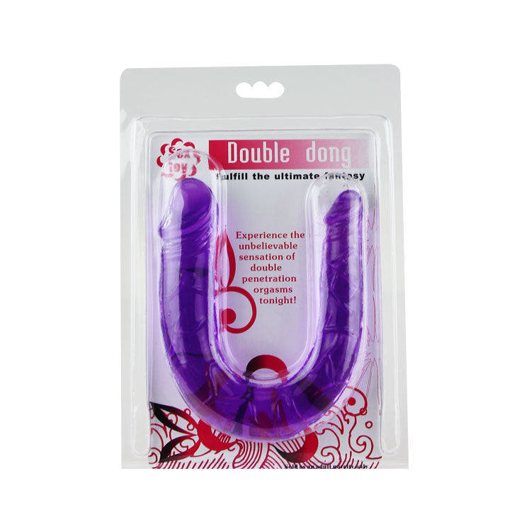 Dubbel dildo i lila flexibel gelé från BAILE