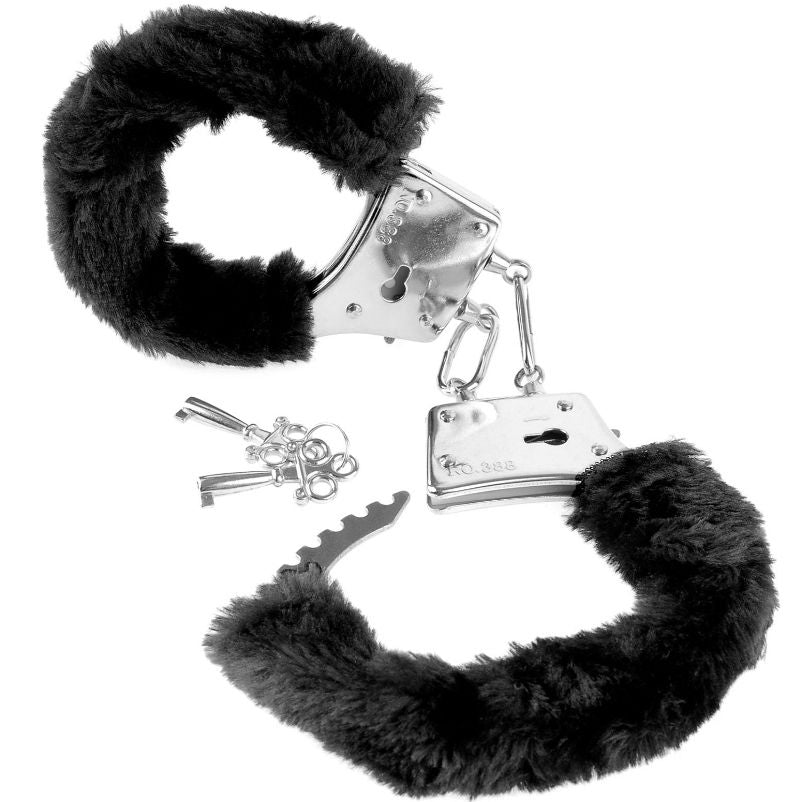 Furry cuffs in black with soft faux fur lining