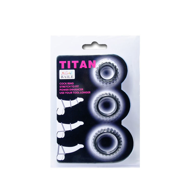 BAILE Titan Set 3pcs penisringar i svart