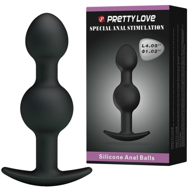 Silikonanalbollar från Pretty Love i svart, 10.3 cm