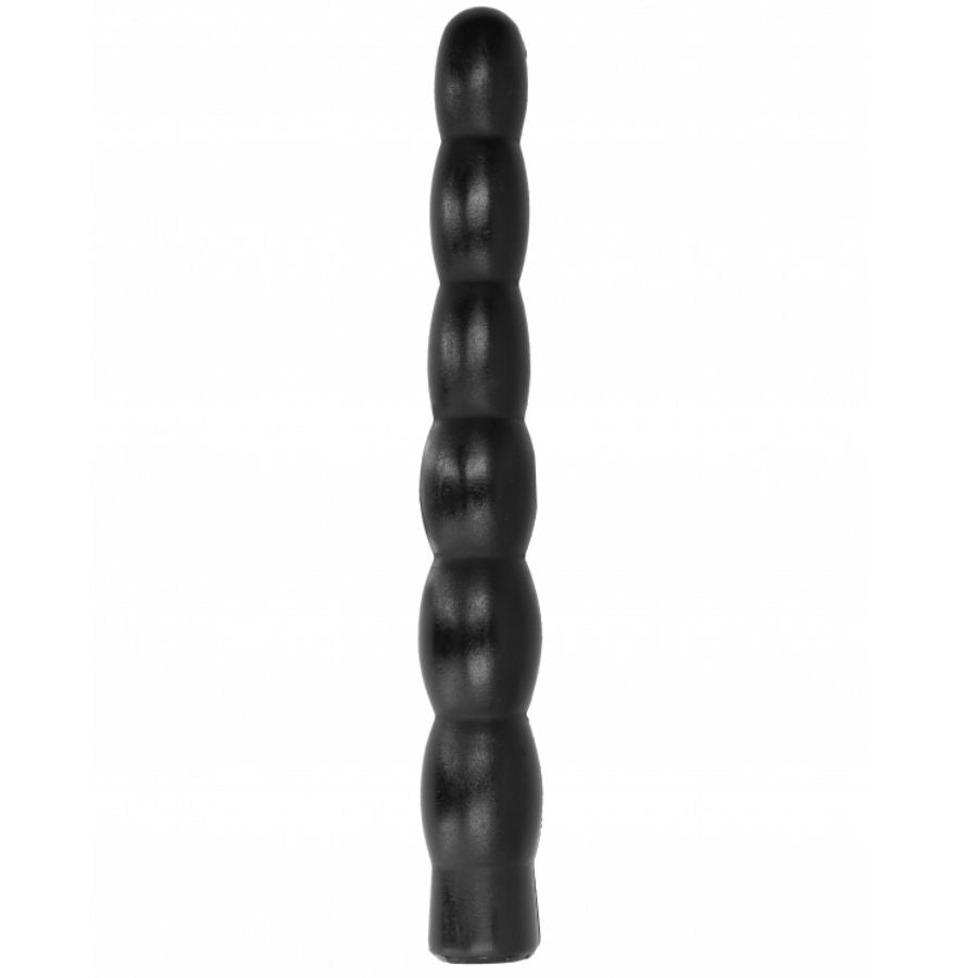ALL BLACK anal dildo 32 cm, mjuk och ribbad