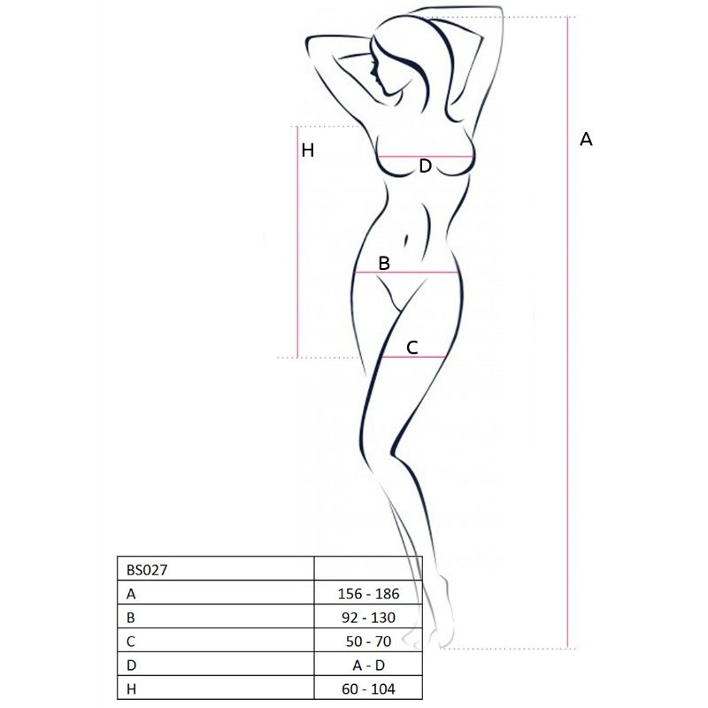PASSION - WOMAN BS027 BODYSTOCKING RÖD KLÄDNING EN STORLEK